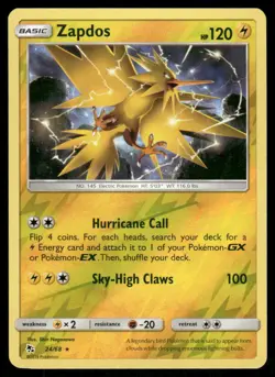 Pokemon Cards Zapdos 24/68 Reverse Holo Hidden Fates NM - Image 1