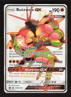 Buzzwole GX SV68/SV94 Pokemon Hidden Fates Holo Full Art Card - Image 1