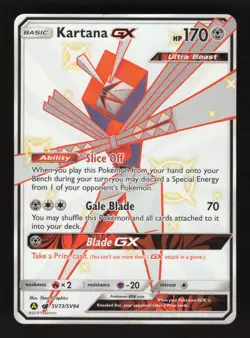Kartana GX SV73/SV94 Pokemon Hidden Fates Holo Full Art Card - Image 1