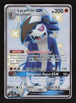 Lycanroc GX SV66/SV94 Hidden Fates Holo Full Art Pokemon Card - Image 1
