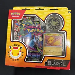 Pokemon Day 2026 Collection Box Pikachu Promo Card Coin 3 Booster Packs - Image 1