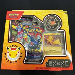 Pokemon Day 2026 Collection Box Pikachu Promo Card Coin 3 Booster Packs - Image 1