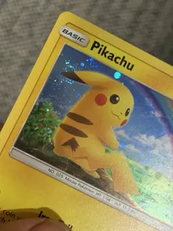 Pokemon Pikachu 28/73 Shining Legends Holo Card 60 HP Iron Tail 2017 Swirl - Image 3