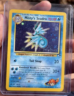 Misty's Seadra PRERELEASE HOLO Promo 9/132 * Vintage Card NM SWIRL Pokemon TCG - Image 1