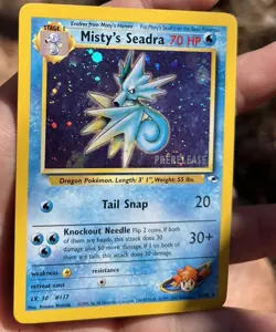 Misty's Seadra PRERELEASE HOLO Promo 9/132 * Vintage Card NM SWIRL Pokemon TCG - Image 3