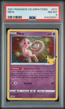 Pokemon TCG Mew Holo Rare Card 11/25 Celebrations 25th Anniversary Edition NM - Image 1