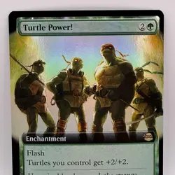 Magic The Gathering Turtle Power! 0275 Foil Secret Lair x TMNT Green Enchantment - Image 1