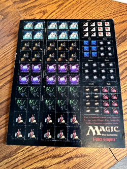 Vintage Magic The Gathering Fallen Empires Unpunched Token Counter Sheet WOTC - Image 1