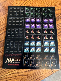 Vintage Magic The Gathering Fallen Empires Unpunched Token Counter Sheet WOTC - Image 2