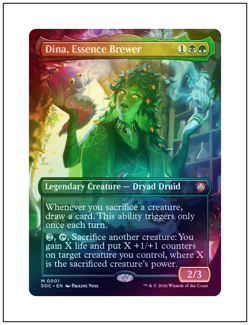 1x Dina, Essence Brewer, Borderless Art Foil, Magic the Gathering MTG NM - Image 1