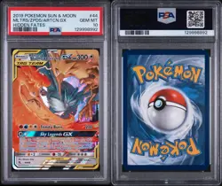 2019 POKEMON SUN & MOON HIDDEN FATES #44 MOLTRES & ZAPDOS & ARTICUNO GX PSA 10 - Image 3