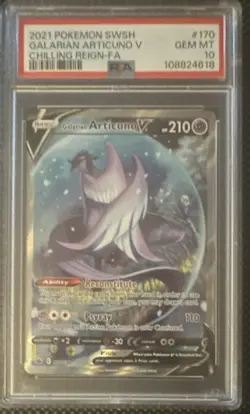 Pokemon Galarian Articuno V 170/198 Chilling Reign Full Art PSA 10 2021 - Image 1