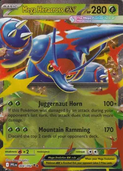 Mega Heracross ex 004/094 Double Rare Phantasmal Flames Pokemon Near Mint - Image 1