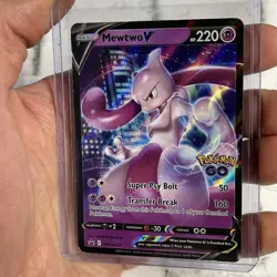 Mewtwo V SWSH223 Black Star Promos GO Stamped Ultra Rare Holo Pokemon 2022 LP - Image 2