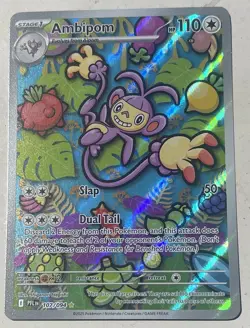 Pokemon TCG Ambipom Illustration Rare Phantasmal Flames PFL 107/094 NM - Image 1