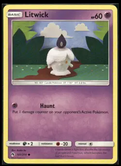 Litwick 101/214 Common Lost Thunder Pokemon Near Mint - Image 1