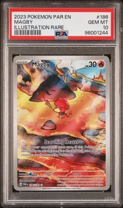 Magby 186/182 Illustration Rare SV04 Pokemon Paradox Rift PSA 10 - Image 1