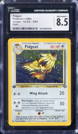 1999 Pokemon Pidgeot 8/64 1st Edition Jungle Holo CGC 8.5 - Image 1
