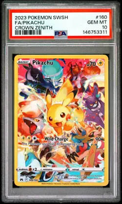 Pokemon Pikachu (Secret) 160/159 Crown Zenith Holo - PSA 10 - Image 1
