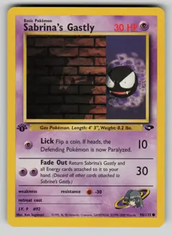 Sabrina's Gastly 96/132 Gym Challenge 1st Edition Pokemon LP - Image 1