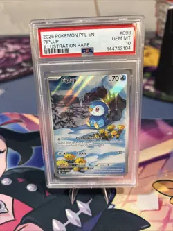 Pokemon TCG - Piplup 098/094 Phantasmal Flames Illustration Rare PSA 10 GEM MINT - Image 1
