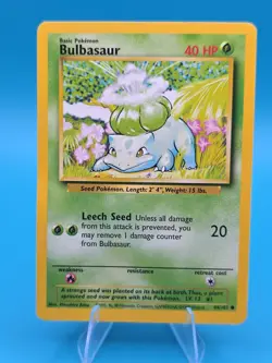 Bulbasaur 44/102 Pokemon Base Set Common MP - Image 1