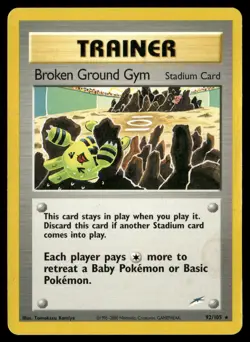 Broken Ground Gym 92/105 Rare Neo Destiny Pokemon Heavily Played - Image 1