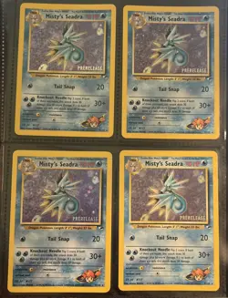 Pokemon Lot of 4 PRE-RELEASE MISTY’S SEADRA GYM CHALLENGE HOLOS 1999-2000 9/132 - Image 1