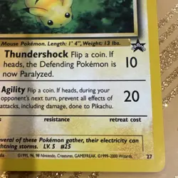 Pokemon Pikachu TCG Black Star Promos Card #27 NM - Image 4