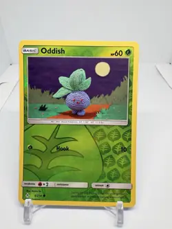 REVERSE HOLO Oddish 6/214 NM - Asako Ito Crocheted - Unbroken Bonds Pokemon Card - Image 1