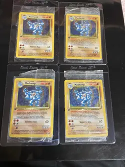 Pokemon 1st Edition Base Set Holo Machamp #8 Sealed Card Lot (4 Cards) - Image 1
