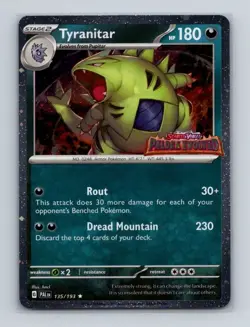 6 Card CarTyranitar 135 Pokemon Paldea Evolved Stamped Cosmos Holo Card NM+ Lot - Image 5