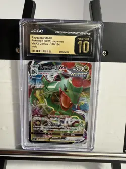 CGC 10 PRISTINE Japanese Rayquaza VMAX 120/184 RRR VMAX Climax s8b Pokemon Card - Image 1