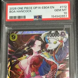 Boa Hancock OP14-112 SR The Azure Sea’s Seven One Piece Card Game English PSA 10 - Image 2