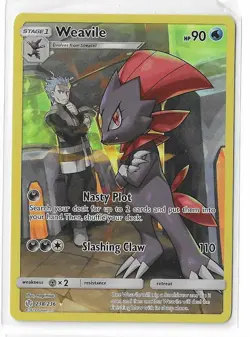 Weavile 238/236 Cosmic Eclipse Full Art Holo Secret Rare Pokemon TCG Card NM - Image 1
