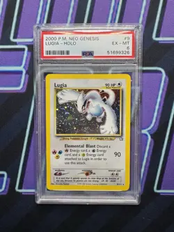 LUGIA Pokemon Card - WOTC - Unlimited - Neo Genesis - 9/111 - HOLO SWIRL - PSA 6 - Image 1
