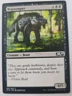 MTG Magic The Gathering Card Bogstomper Creature Beast Black M19 - Image 1