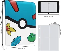 TCGAMES Pokemon TCG 4-Pocket Binder 50 Pages Holds 200/400 Cards Pokeball *NEW* - Image 4