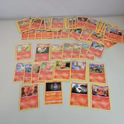 Pokemon TCG - Lot of 90 Fire-Type Cards - Common & Uncommon - Bulk Collection - Image 1