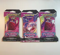Pokemon TCG Sword and Shield Fusion Strike Lot of 3 Sealed Sleeved Booster Packs - Image 1