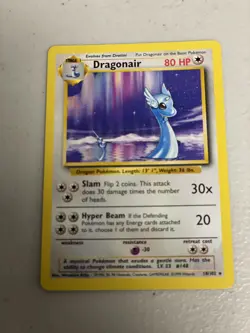 1999 Pokemon Set Unlimited Dragonair Non Holo Rare #18/102 Vintage - Image 1