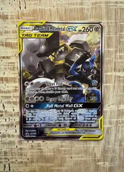 Lucario & Melmetal GX SM192 Sun & Moon Tag Team Full Art Ultra Rare Pokemon - Image 1