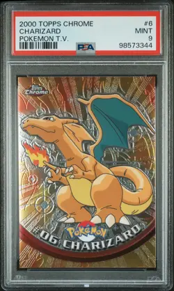 PSA 9 2000 TOPPS CHROME POKEMON T.V. #6 CHARIZARD POKEMON T.V. - Image 1