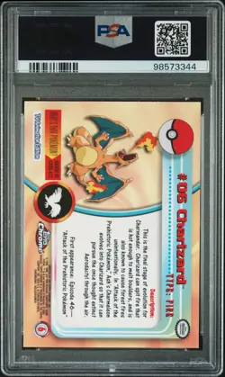 PSA 9 2000 TOPPS CHROME POKEMON T.V. #6 CHARIZARD POKEMON T.V. - Image 2
