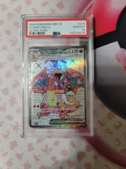 Charizard EX Sir Obsidian Flames PSA 10 Gem Mint Full Art Card 215/197 - Image 1