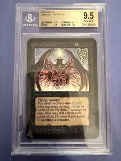 BGS 9.5 Lord Of The Pit Alpha Mtg Magic The Gathering GEM MINT - Image 1