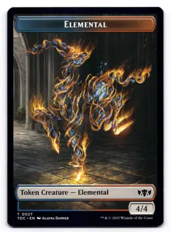 Elemental / Monk Double-Sided Token NM 27 / 3 Commander: Tarkir: Dragonstorm MTG - Image 1