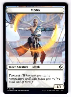 Elemental / Monk Double-Sided Token NM 27 / 3 Commander: Tarkir: Dragonstorm MTG - Image 2