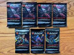 Magic The Gathering MTG D&D Forgotten Realms 7 FACTORY SEALED BOOSTER PACKS! - Image 1