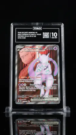 TAG Gem Mint 10 Team Rocket's Mewtwo ex 213/182 Pokemon Destined Rivals DRI EN - Image 1